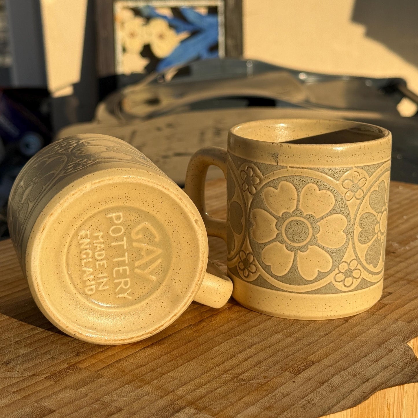 Gay Pottery Floral Studio Pottery Mug – Textured British Stoneware