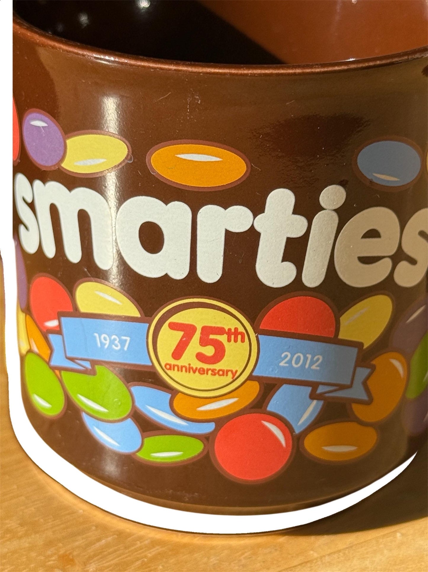 Smarties 75th Anniversary Ceramic Mug – Retro Brown Design