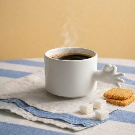 Gesture Ceramic Mug – Handmade Porcelain Coffee Cup（Okay）