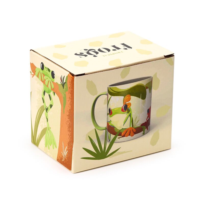 Tropical frogs mug in matching gift box