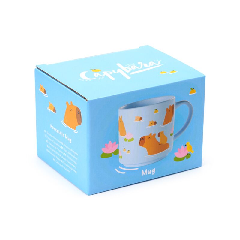 Capybara mug in matching blue gift box