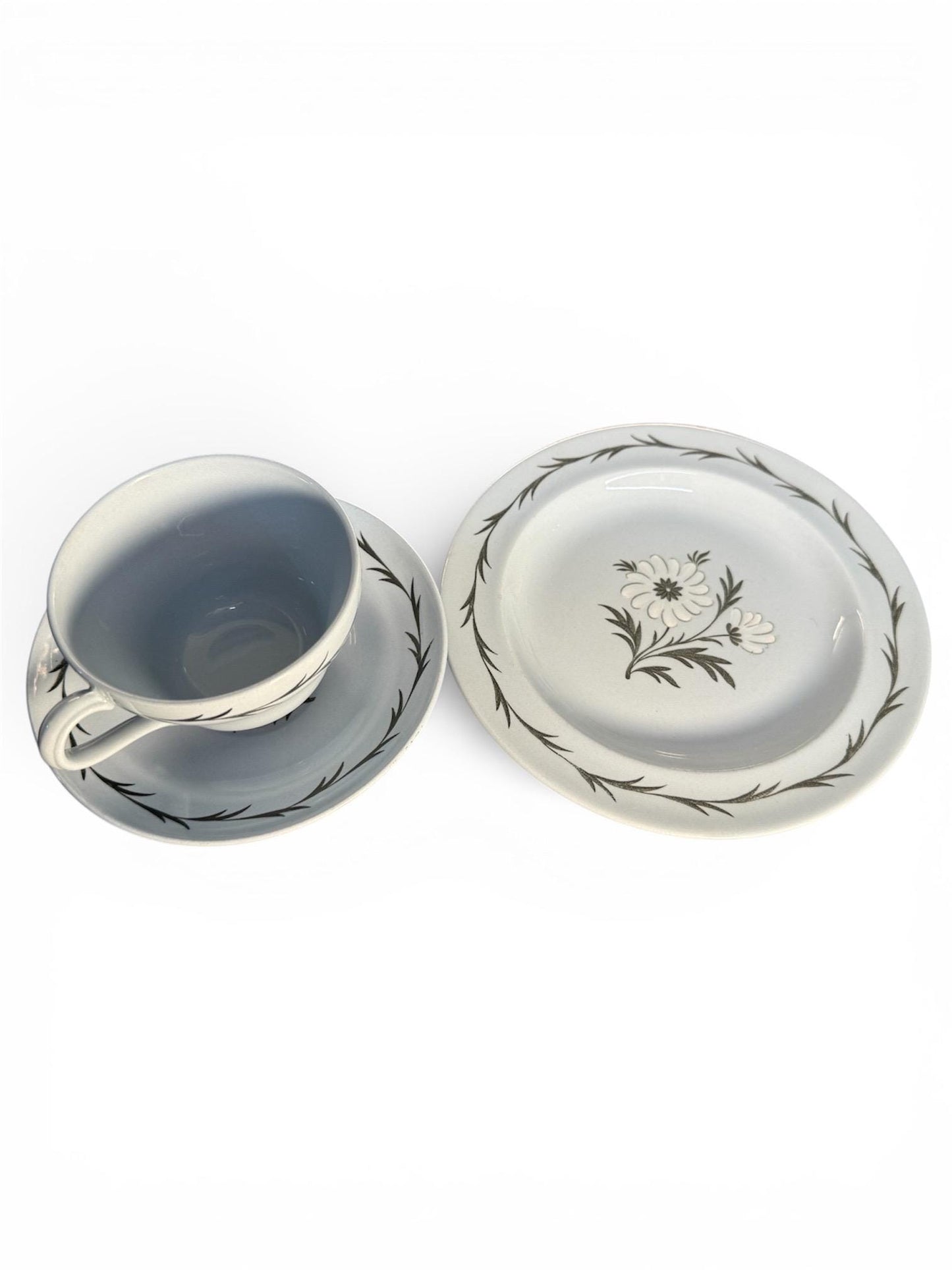 Wedgwood Aster Blue Floral Tea Trio – English Bone China