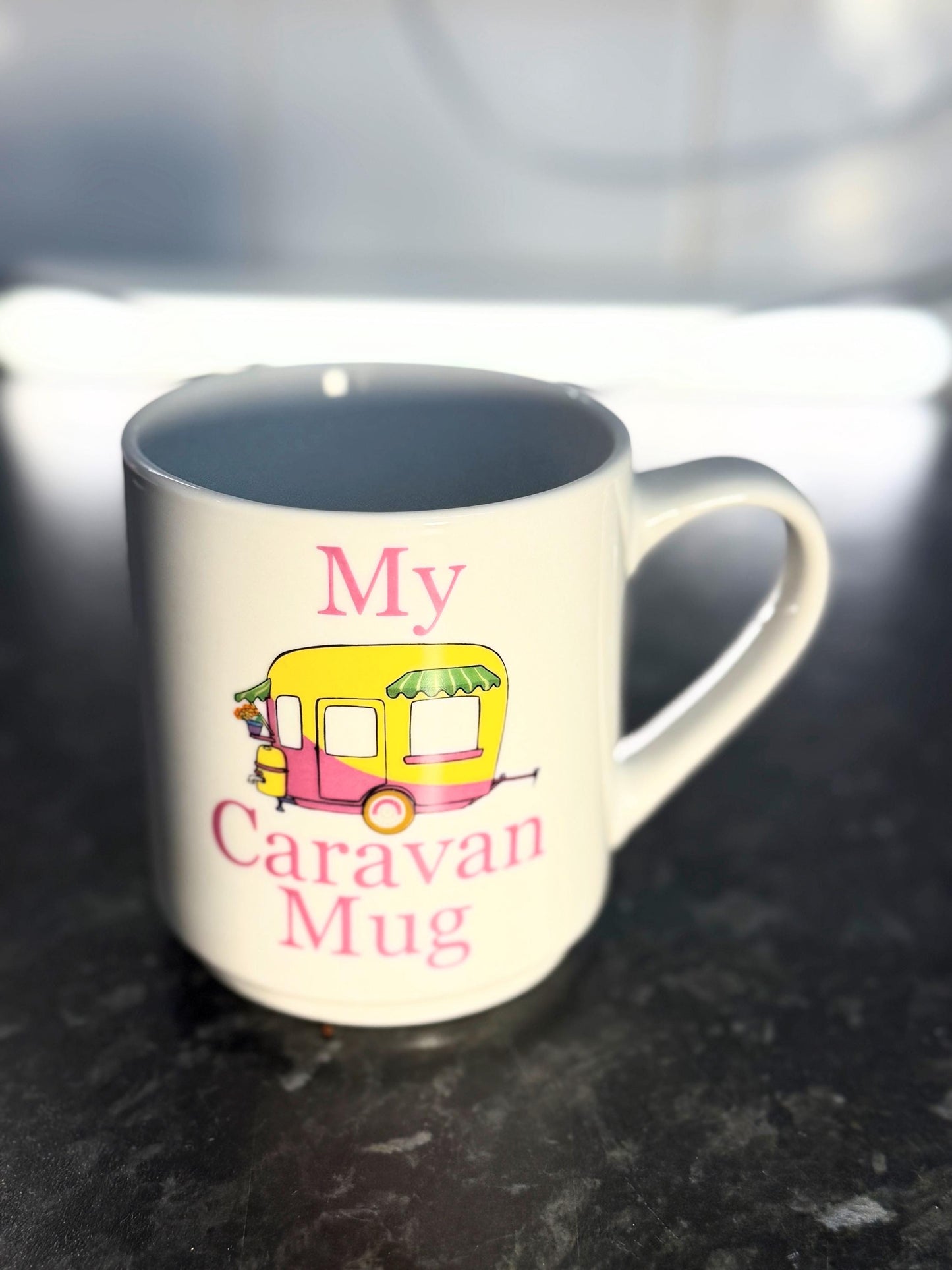 “My Caravan Mug” Novelty Ceramic Mug – Pink or Blue Design