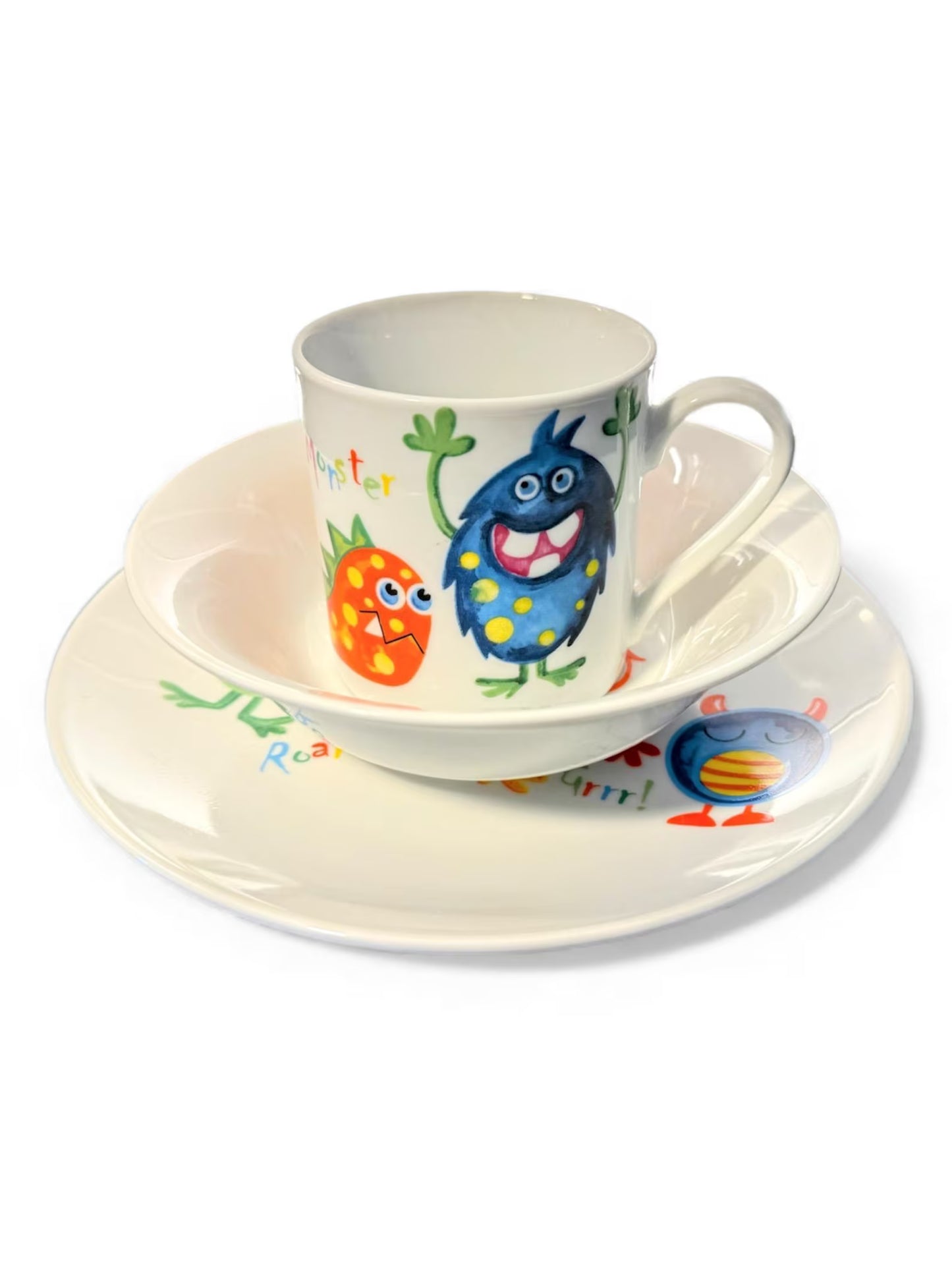 Arthur Wood Monsters Childrens Mug Bowl Plate Set Porcelain
